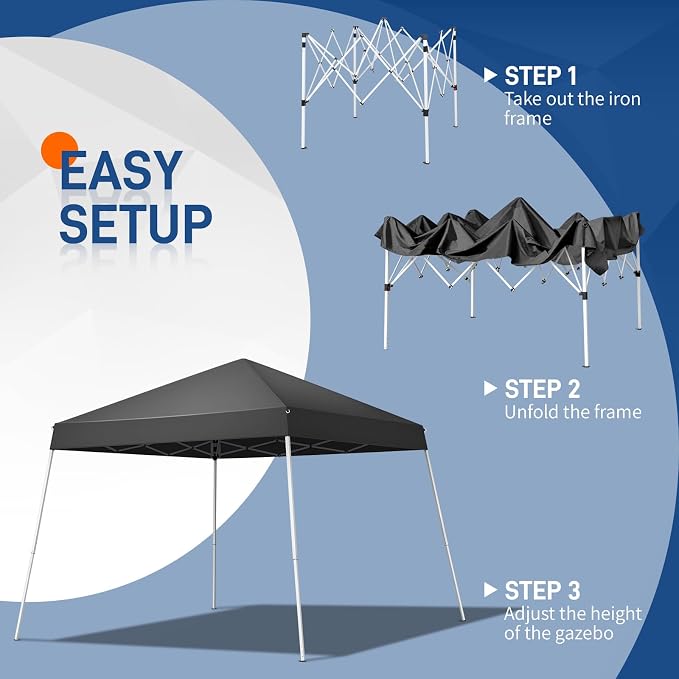 Outvita Canopy 7.8x7.8' Pop Up Commercial Instant Gazebo Tent, Waterproof & UV - Image 3