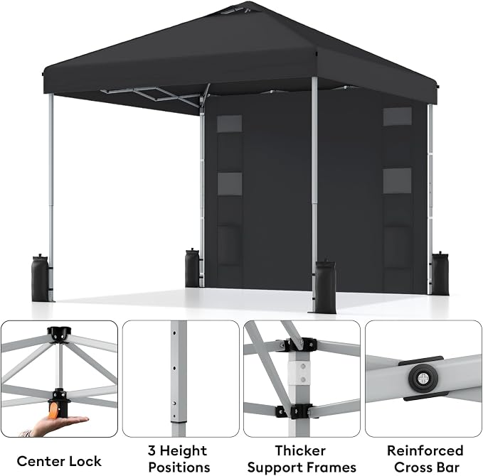 10x10 Pop Up Canopy with Sidewalls, Instant Heavy Duty Canopy Tent - Image 3