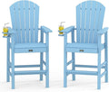 VINGLI Tall Adirondack Chairs Set of 2, All-Weather Plastic Adirondack Chair by VINGLI