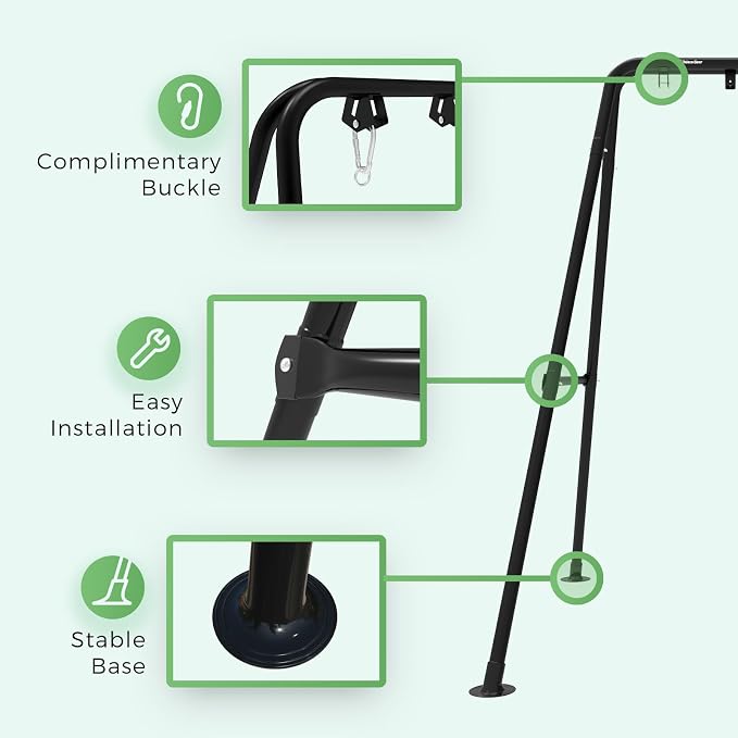 G TALECO GEAR Hammock Chair Stand, Heavy-Duty Steel 300LBS Multi-Use Hammock - Image 4