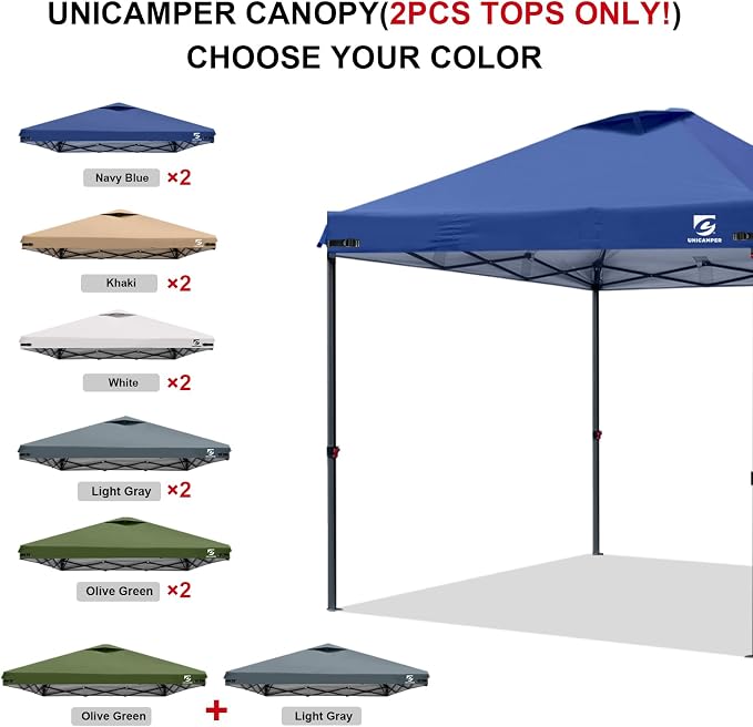 2PCS 10x10 Pop Up Canopy Replacement Top Cover - Image 3