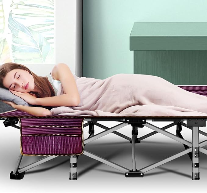 ABORON Camping Cot for Adult 28" Extra Wide, Heavy-Duty 1200D Oxford Cot for - Image 4