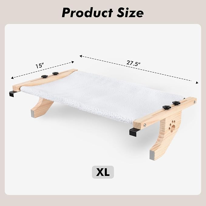 AMOSIJOY Cat Sill Window Perch Sturdy Cat Hammock Window Seat - Image 3