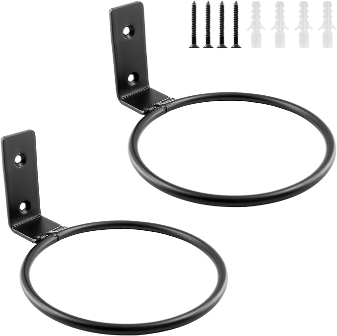 2 Pack 8 inch Flower Pot Holder Ring, Flower Pot Holder Ring Wall Mounted Set by Jiozermi