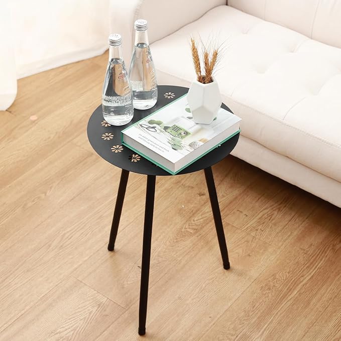 Outdoor Side Table Set of 2 Patio Round Tables - Image 6
