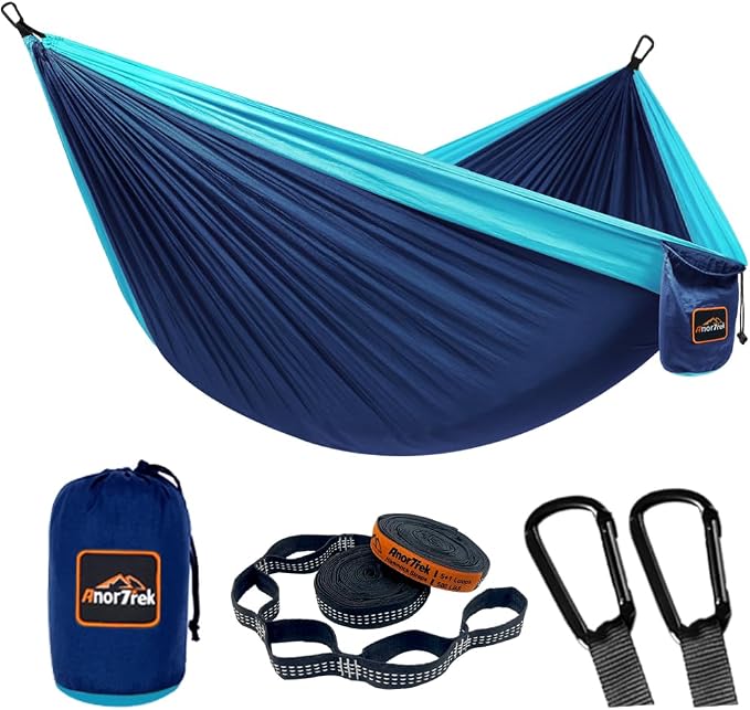 Camping Hammock, Super Lightweight Portable Parachute Hammock by AnorTrek