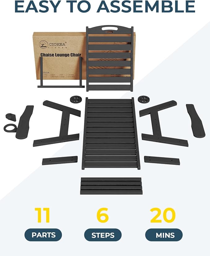 Outdoor Lounge Chair Set of 4, All Weather Patio Chaise Lounge Chair - Image 7