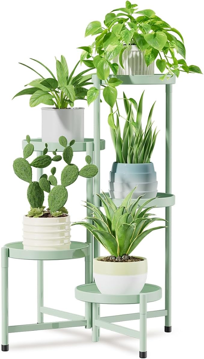 iDavosic.ly 5 Tier Large Plant Stand Indoor, 10 Inch Wide Corner Tall Metal by iDavosicly