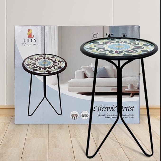 LIFFY Outdoor Side Table, Home Decorative Plant Stand & End Table Outside - Image 5