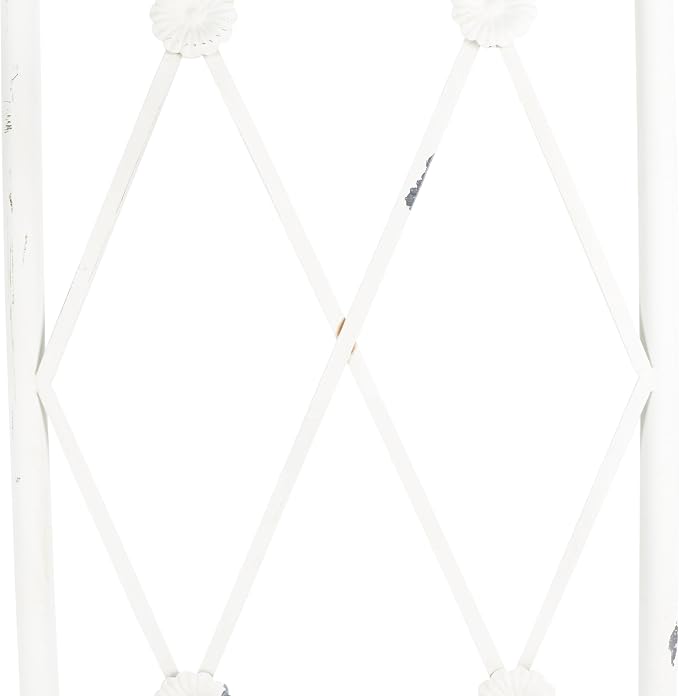 SAFAVIEH Outdoor Collection Mizell Antique White Lattice Wrought Iron Moon - Image 7