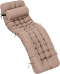 Tudomro 1 Pcs Light Camel 66'' Outdoor Chaise Lounge Cushion Waterproof Patio by Tudomro