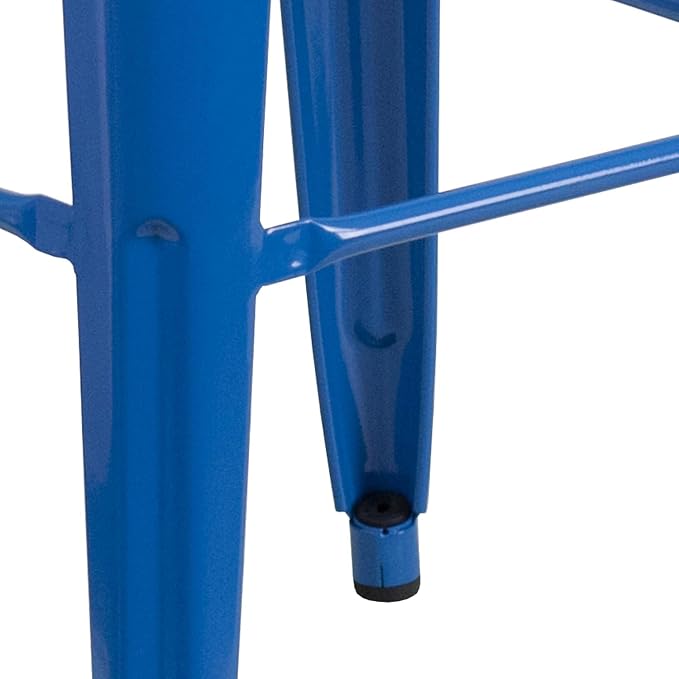 Flash Furniture Commercial Grade 30" High Backless Blue Metal Indoor-Outdoor - Image 7