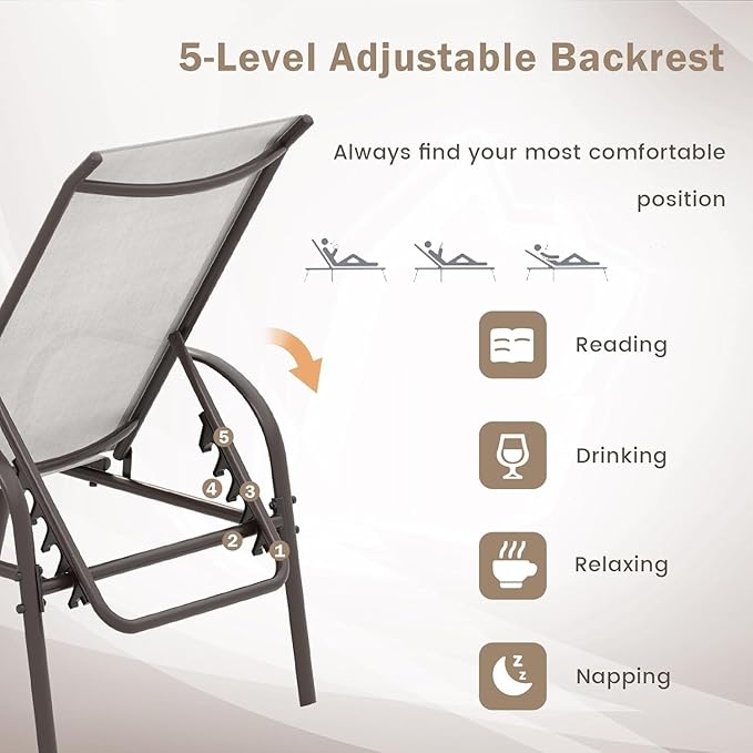 Giantex Patio Lounge Chair, Outdoor Chaise Lounge - Image 9
