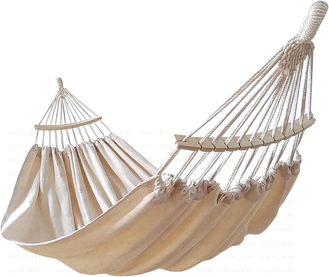 Double Hammock 2 Person Extra Large 220x150cm Total Length 330cm Load 500lb by GOCAN