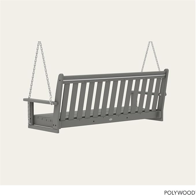 POLYWOOD GNS60GY Vineyard 60" Swing, Slate Grey - Image 4