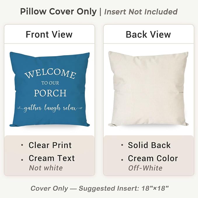 PANDICORN Welcome to Our Porch Stay Awhile Outdoor Decorative Throw Pillow - Image 4