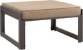 Modway Fortuna Aluminum Outdoor Patio Ottoman in Brown Mocha by Modway