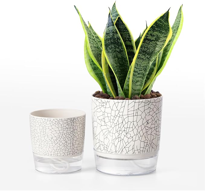 Self Watering Pots for Indoor Plants, Flower Pots, Self Watering Plant Pot-2pcs by Etvski