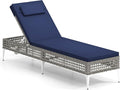 Tangkula Patio Chaise Lounge Chair, PE Wicker Reclining Sun Lounger by TANGKULA