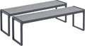 VICLLAX Garden Bench, 2 Pieces Outdoor Patio Wooden Bench by HOME