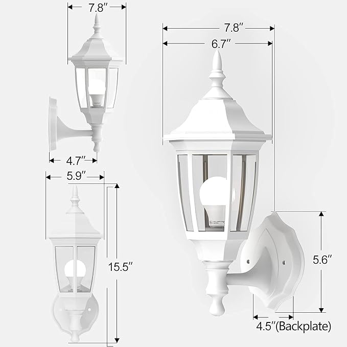 EMART Plastic Outdoor Wall Light Fixtures - Image 2