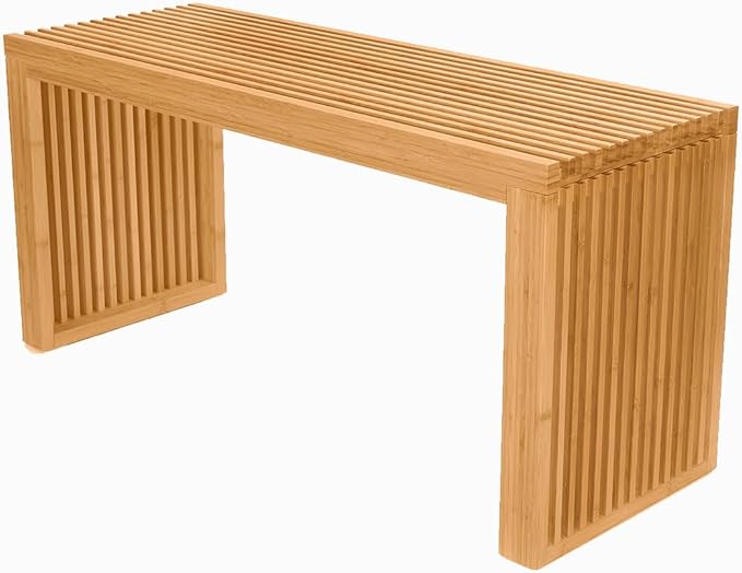 Bamboo Dining Bench, 35 inch Farmhouse Decor Indoor Kitchen Table Bench by HEALTHYYOU