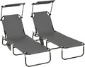 Outsunny Folding Chaise Lounge Pool Lounge Chairs Set of 2, Outdoor Sun Tanning by Outsunny