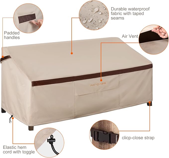 Patio Loveseat Cover Waterproof 3 Seater Outdoor Deep Sofa Covers 79inch x - Image 4