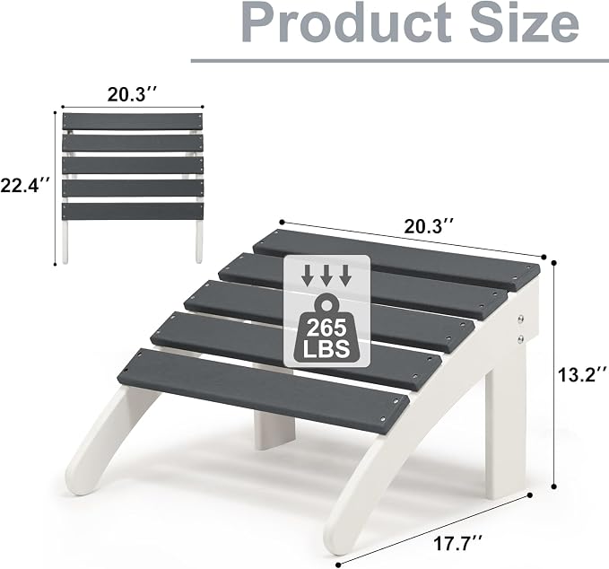 Aoodor Outdoor Adirondack Ottoman - Image 2
