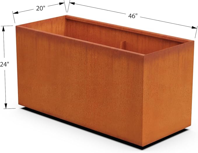 PLANTERCRAFT Corten Steel Planter Rectangle Outdoor Metal Garden Box Heavy Duty - Image 5
