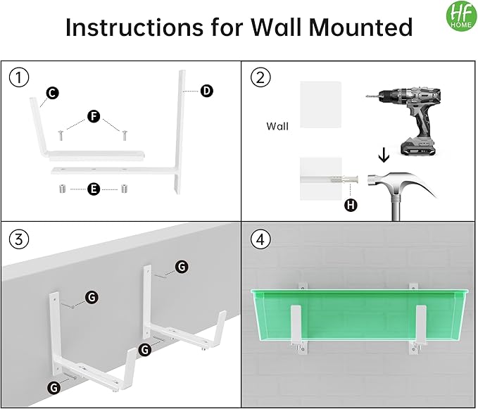 HFHOME Set of 2 Adjustable Window Planter Box Brackets, Planter Shelving - Image 7
