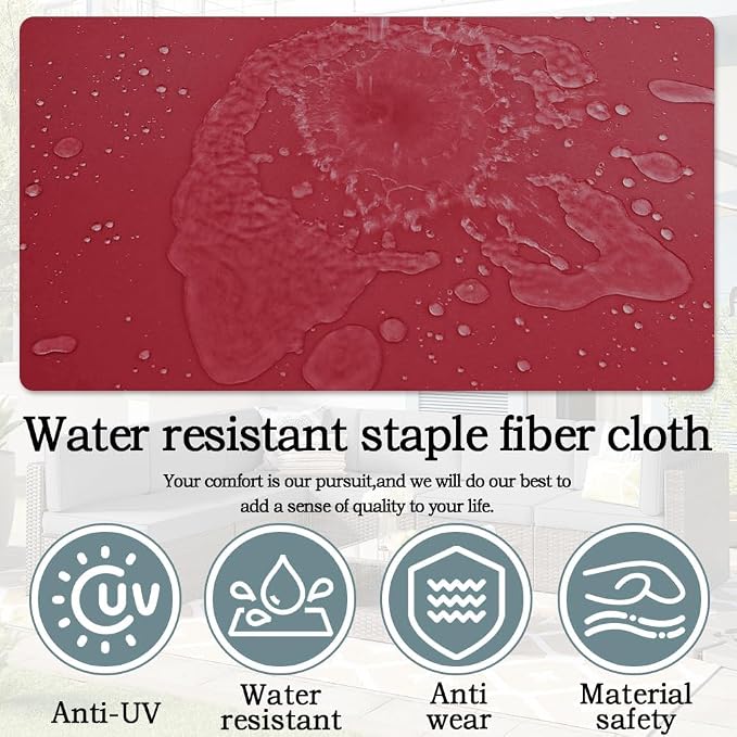 14Pcs Outdoor Cushion Covers Replacement Washable w/Zipper - Image 6