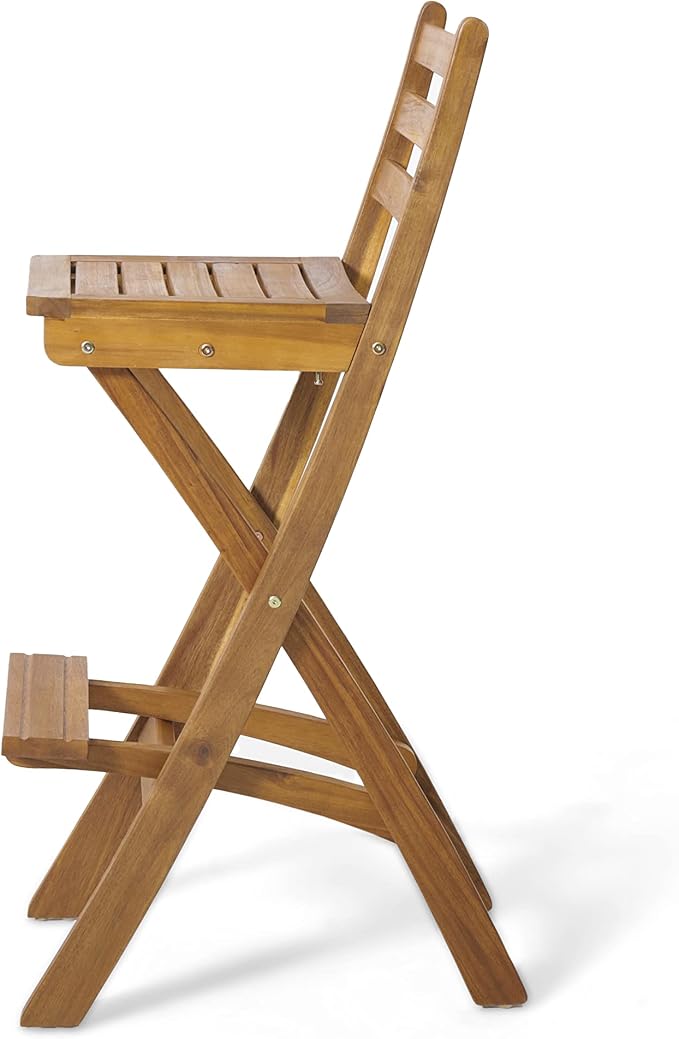 Christopher Knight Home Tundra Outdoor Foldable Wood Barstool Set, 2-Pcs Set - Image 8