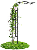 Half Side Garden Arch Trellis 3.93FT×8.53FT, Metal Arbor Trellis by PlusYard