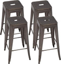 FDW Metal Bar Stools Set of 4 Counter Height Bar Stool 30 Barstools Industrial by FDW