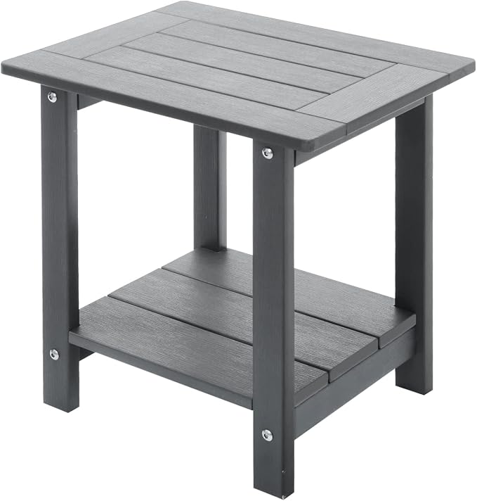 Double Adirondack Outdoor Side Table Weather Resistant, Outdoor Rectangular by Meluvici
