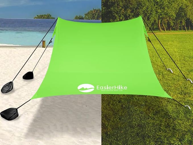 Beach Canopy Windproof Design, Sun Shelter UPF50+ Portable Family Tent by easierhike