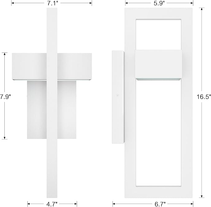 LamQee 2 Packs Modern Outdoor Wall Lights 3000K Integrated LED Outdoor Wall - Image 5