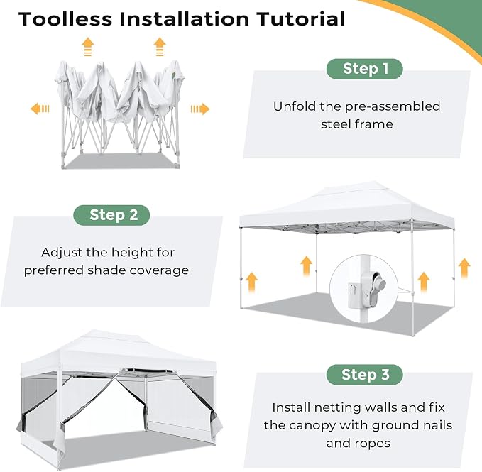COBIZI 10x15 Heavy Duty Pop Up Canopy - Image 7