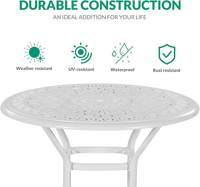 VIVIJASON 5-Piece Patio Swivel Bar Stools Set, All Weather Cast Aluminum - Image 4