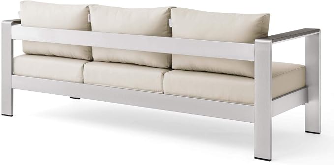 Modway Shore Aluminum Metal Outdoor Patio Sofa - Image 5