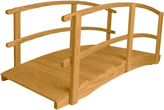 8 FT Oak Amish Made Garden Bridge - Image 5