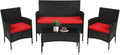 FDW Rattan Furniture Wicker Chair Patio Bristo Set by FDW