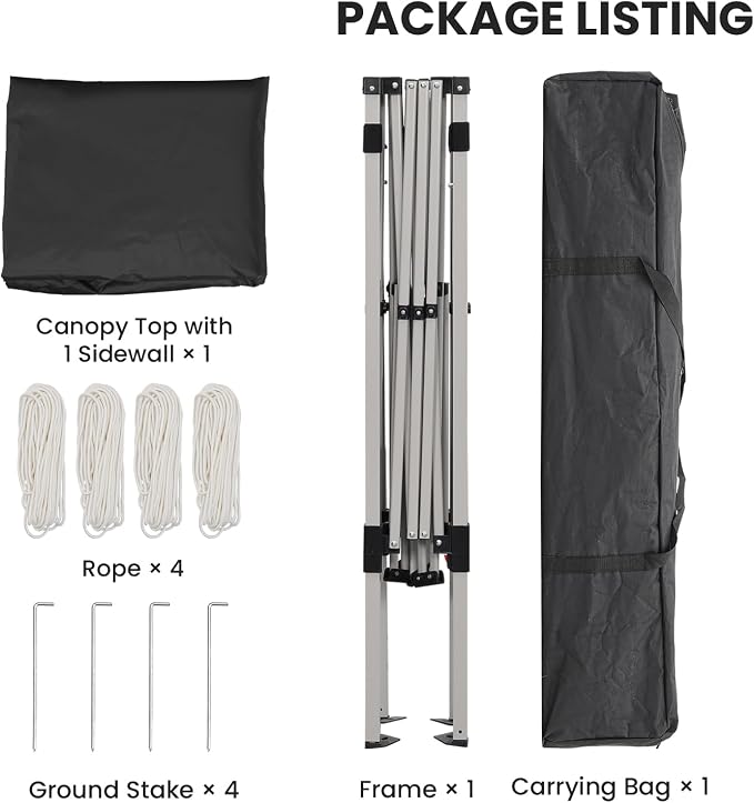 Canopy Tent, 10X10 FT Pop Up Canopy Outdoor Tent Slant Legs - Image 5