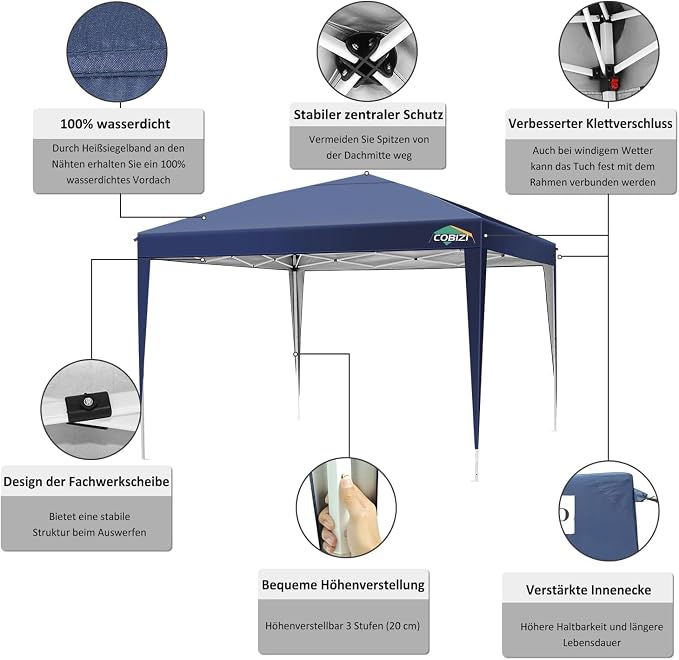 COBIZI 10x10 Pop Up Canopy Tent - Image 3