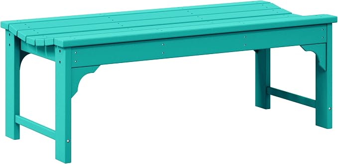 WO Home Furniture 48" Modern Backless Bench, HDPE Plastic by WOHomeFurniture