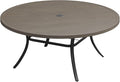 Patio Dining Table for 8-10, Round Metal Outdoor Table by VOXBIN