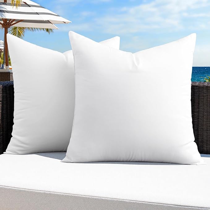 MIULEE Pack of 2 24x24 Outdoor Pillow Inserts, Outdoor Throw Pillows by MIULEE