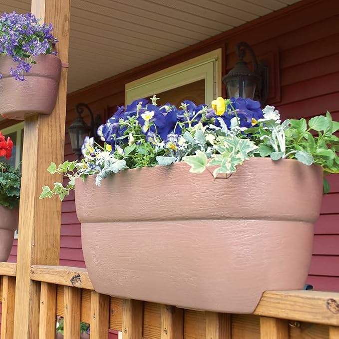 Bloomers Railing Planter with Drainage Holes- 24” W- Sage Green - Image 7