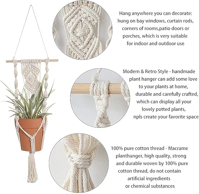 Artilady Boho Macrame Plant Hangers - Image 3